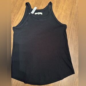 Madewell Brightside Rib Cutaway Tank Size Medium Black